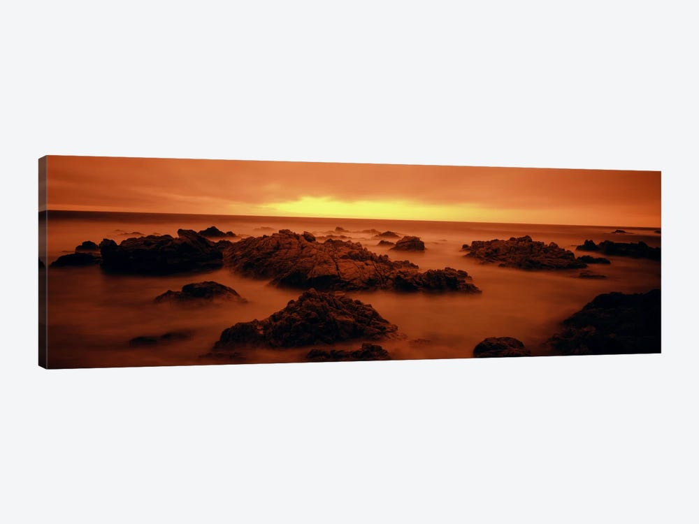 Foggy beach at dusk, Pebble Beach, Monterey County, California, USA by Panoramic Images 1-piece Canvas Art Print