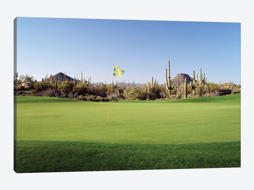 Golf flag in a golf course, Troon North Golf Club, Scottsdale, Maricopa County, Arizona, USA by Panoramic Images 1-piece Canvas Art Print