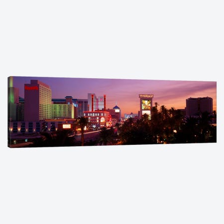 Casinos At Twilight, Las Vegas, Nevada, USA Canvas Print #PIM124} by Panoramic Images Canvas Wall Art