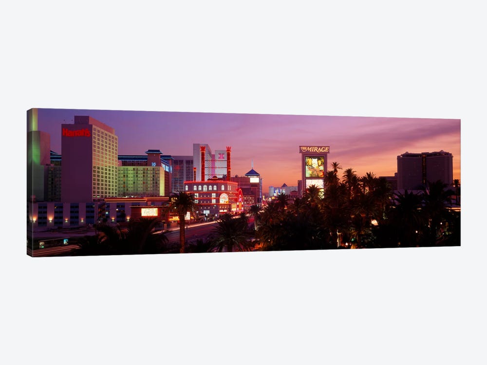 Casinos At Twilight, Las Vegas, Nevada, USA by Panoramic Images 1-piece Canvas Print