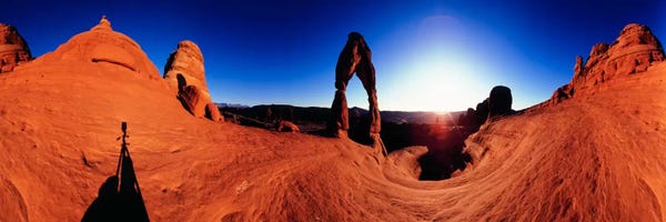 Arches National Park: Delicate Arch At Sunrise, Arches National Park, Utah, USA by Panoramic Images