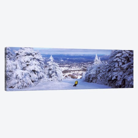 Lone Skier, Stratton Mountain Resort, Windham County, Vermont, USA Canvas Print #PIM12521} by Panoramic Images Canvas Art
