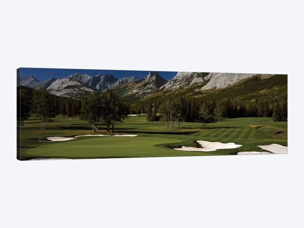 Double Green, Mt. Kidd Course, Kananaskis Country Golf Course, Kananaskis Country, Alberta, Canada by Panoramic Images 1-piece Canvas Art Print