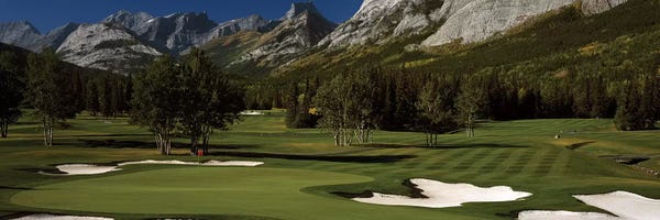 Golf: Double Green, Mt. Kidd Course, Kananaskis Country Golf Course, Kananaskis Country, Alberta, Canada by Panoramic Images