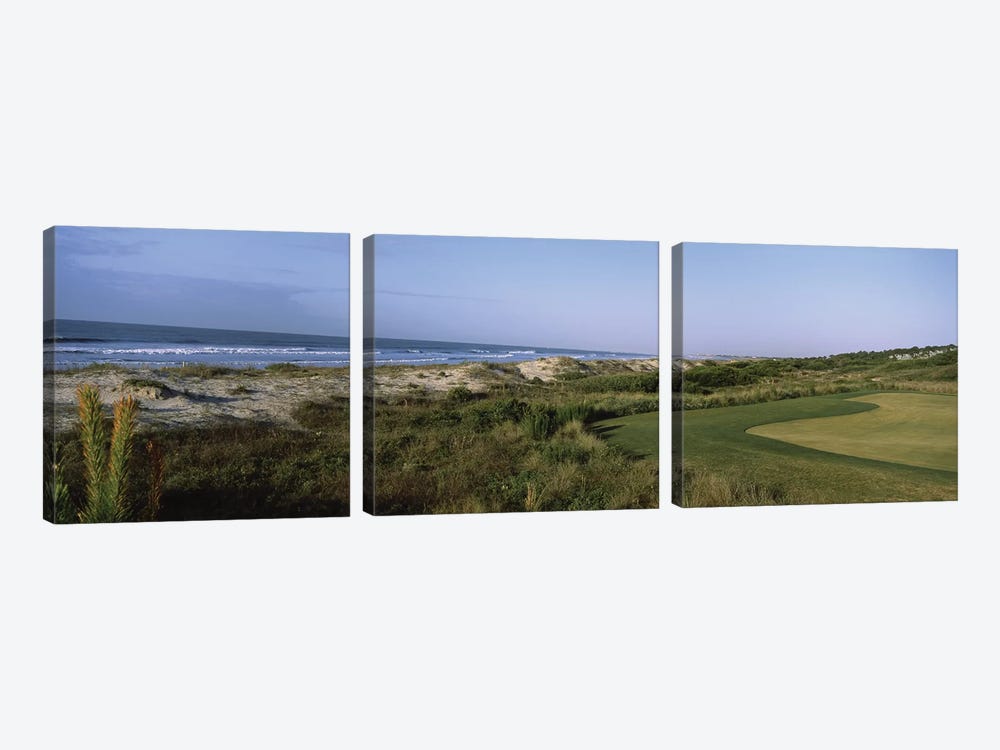 Golf course at the seaside, Kiawah Island Golf Resort, Kiawah Island, Charleston County, South Carolina, USA by Panoramic Images 3-piece Canvas Print