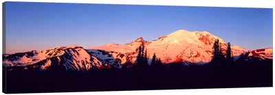 Sunset Mount Rainier Seattle WA Canvas Art Print - Panoramic Photography