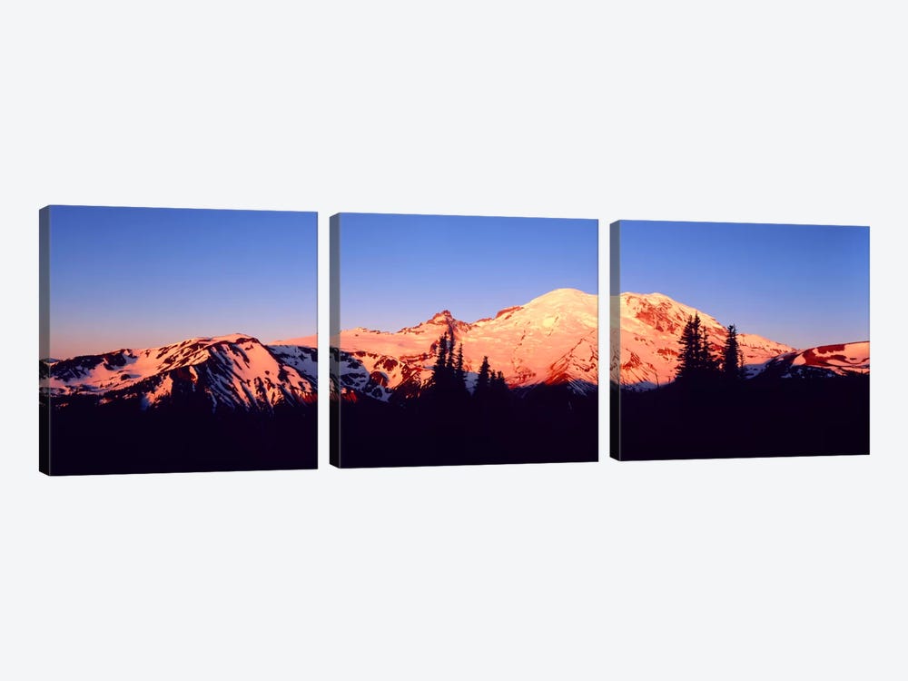 Sunset Mount Rainier Seattle WA by Panoramic Images 3-piece Canvas Wall Art