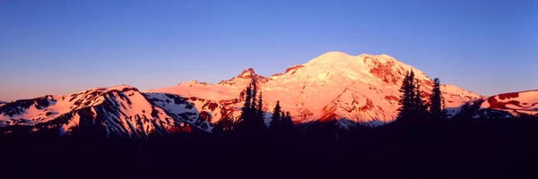Panoramic Images: Sunset Mount Rainier Seattle WA by Panoramic Images