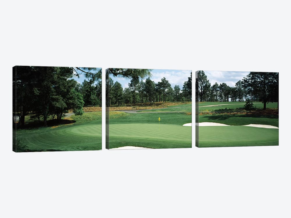 Golf course, Pine Needles Golf Course, Southern Pines, Moore County, North Carolina, USA by Panoramic Images 3-piece Canvas Print