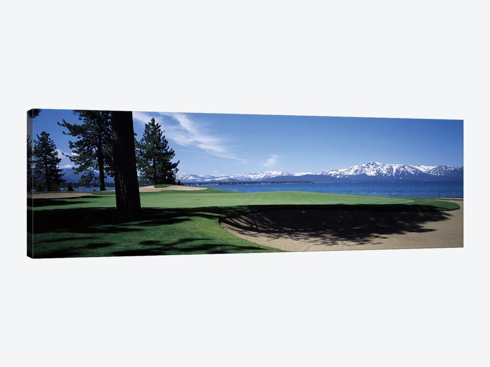Golf course with mountain view, Edgewood Tahoe Golf Course, Stateline, Douglas County, Nevada, USA by Panoramic Images 1-piece Canvas Art Print
