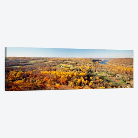 Aerial view of a landscapeDelaware River, Washington Crossing, Bucks County, Pennsylvania, USA Canvas Print #PIM1258} by Panoramic Images Canvas Art