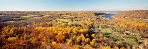Aerial view of a landscapeDelaware River, Washington Crossing, Bucks County, Pennsylvania, USA