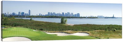 Liberty National Golf Club with Lower Manhattan and Statue Of Liberty in the background, Jersey City, New Jersey, USA 2010 Canvas Art Print - Golf Art