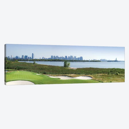 Liberty National Golf Club with Lower Manhattan and Statue Of Liberty in the background, Jersey City, New Jersey, USA 2010 Canvas Print #PIM12611} by Panoramic Images Canvas Artwork