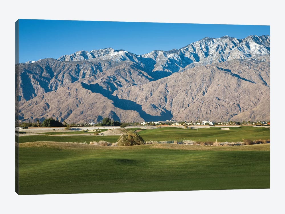 Golf course with mountain range, Desert Princess Country Club, Palm Springs, Riverside County, California, USA by Panoramic Images 1-piece Canvas Print