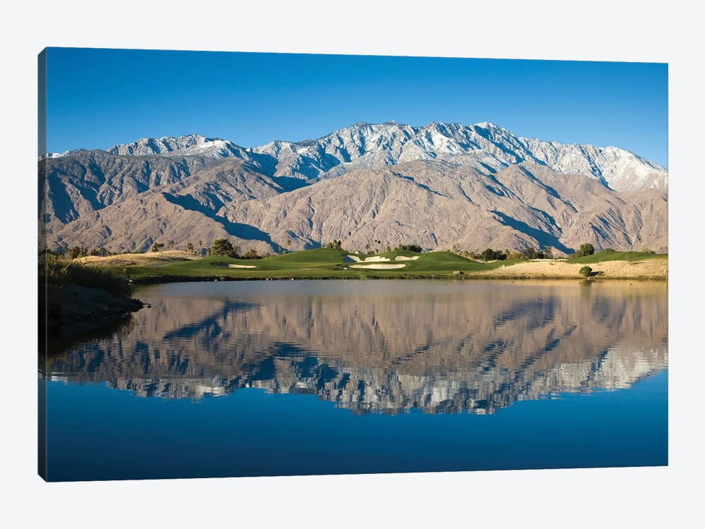 Reflection of mountains in a pond, Desert Princess Country Club, Palm Springs, Riverside County, California, USA by Panoramic Images 1-piece Canvas Wall Art