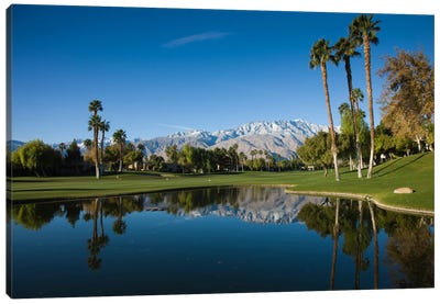 Course Pond, Desert Princess Country Club, Cathedral City, Coachella Valley, Riverside County, California, USA Canvas Art Print - Golf Art