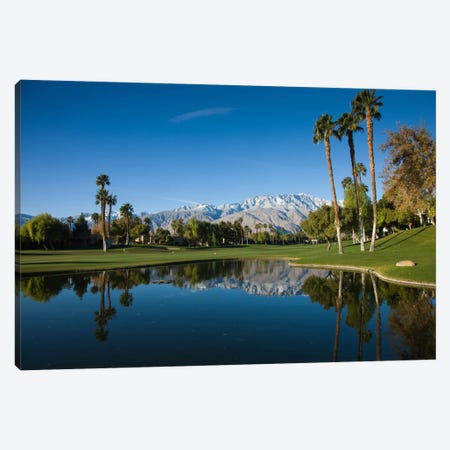 Course Pond, Desert Princess Country Club, Cathedral City, Coachella Valley, Riverside County, California, USA Canvas Print #PIM12633} by Panoramic Images Canvas Artwork