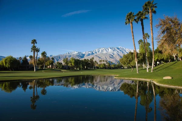 Golf: Course Pond, Desert Princess Country Club, Cathedral City, Coachella Valley, Riverside County, California, USA by Panoramic Images
