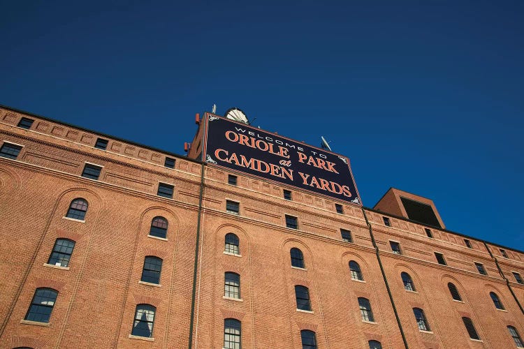 Low angle view of a baseball park, Oriole Park at Camden Yards, Baltimore, Maryland, USA