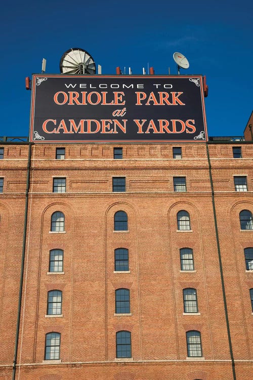 Low angle view of a baseball park 2, Oriole Park at Camden Yards, Baltimore, Maryland, USA