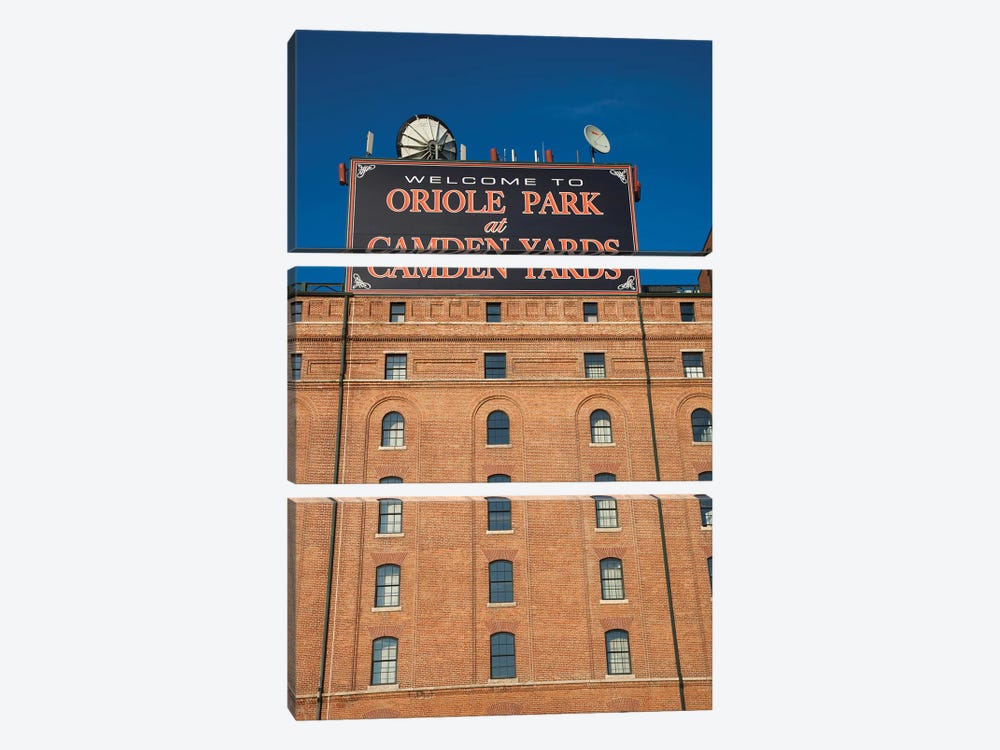Low angle view of a baseball park 2, Oriole Park at Camden Yards, Baltimore, Maryland, USA by Panoramic Images 3-piece Canvas Wall Art
