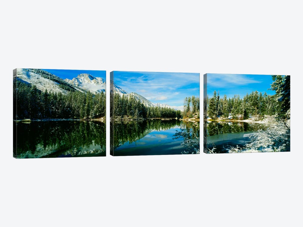 Winter Reflection, Yellowstone National Park, Wyoming, USA by Panoramic Images 3-piece Canvas Art