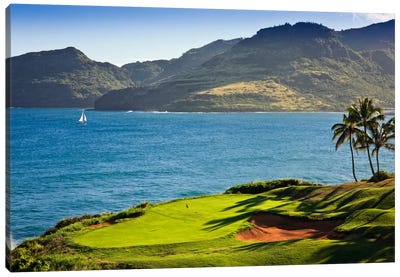 Oceanside Green, 14th Hole, Ocean Course, Hokuala Kaua'i Resort, Hawaii, USA Canvas Art Print - Golf Art