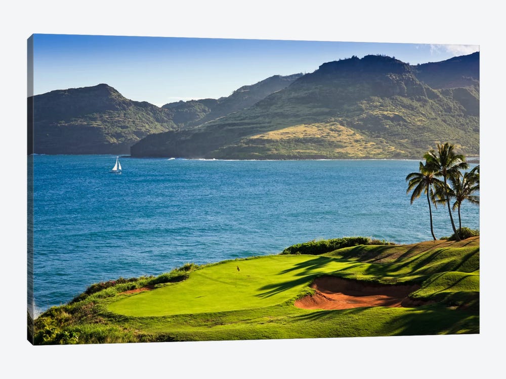 Oceanside Green, 14th Hole, Ocean Course, Hokuala Kaua'i Resort, Hawaii, USA by Panoramic Images 1-piece Art Print