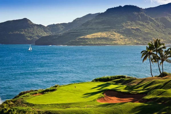 Golf: Oceanside Green, 14th Hole, Ocean Course, Hokuala Kaua'i Resort, Hawaii, USA by Panoramic Images