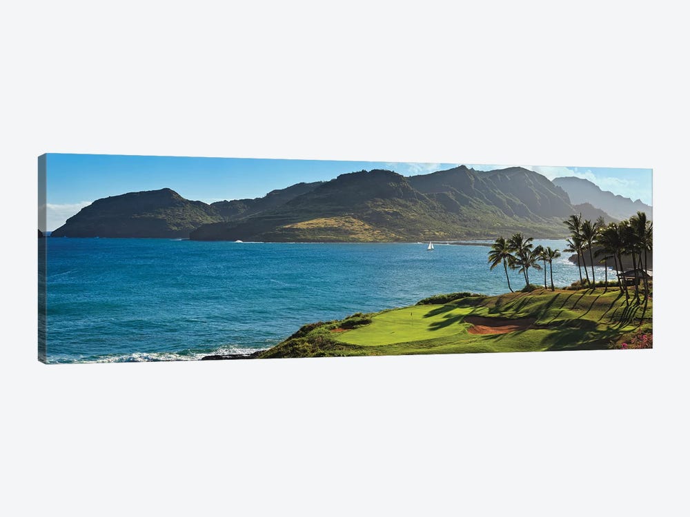 Palm trees in a golf course 2, Kauai Lagoons, Kauai, Hawaii, USA by Panoramic Images 1-piece Art Print