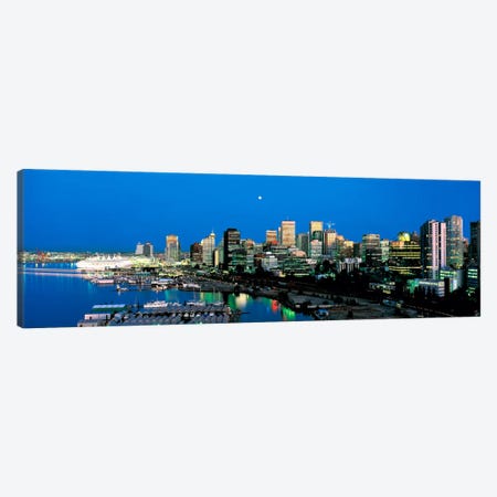 Evening skyline Vancouver British Columbia Canada Canvas Print #PIM126} by Panoramic Images Canvas Wall Art