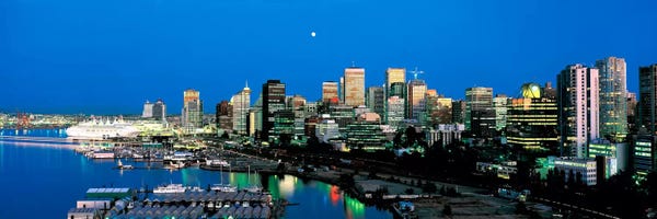 British Columbia: Evening skyline Vancouver British Columbia Canada by Panoramic Images