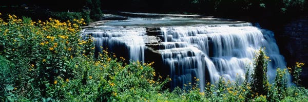 Waterfalls: Middle Falls Of The Genesee River, Letchworth State Park, New York, USA by Panoramic Images