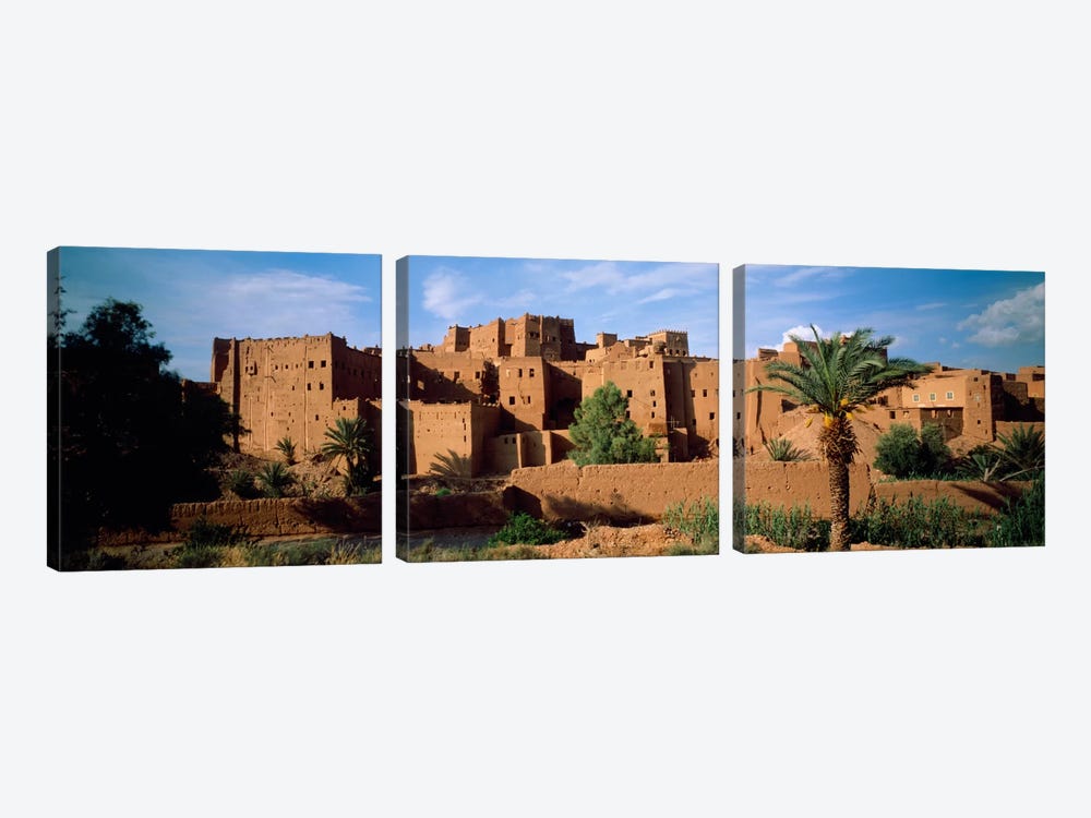 Buildings in a villageAit Benhaddou, Ouarzazate, Marrakesh, Morocco by Panoramic Images 3-piece Canvas Art Print