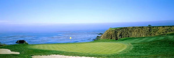 Large Scenic & Landscape Art - Canvas Prints: 8th Hole, Pebble Beach Golf Links, Monterey County, California, USA by Panoramic Images