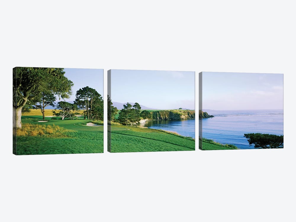 Pebble Beach Golf Course 3, Pebble Beach, Monterey County, California, USA by Panoramic Images 3-piece Canvas Print