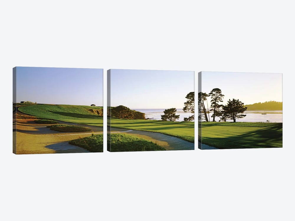 Pebble Beach Golf Course 4, Pebble Beach, Monterey County, California, USA by Panoramic Images 3-piece Canvas Print