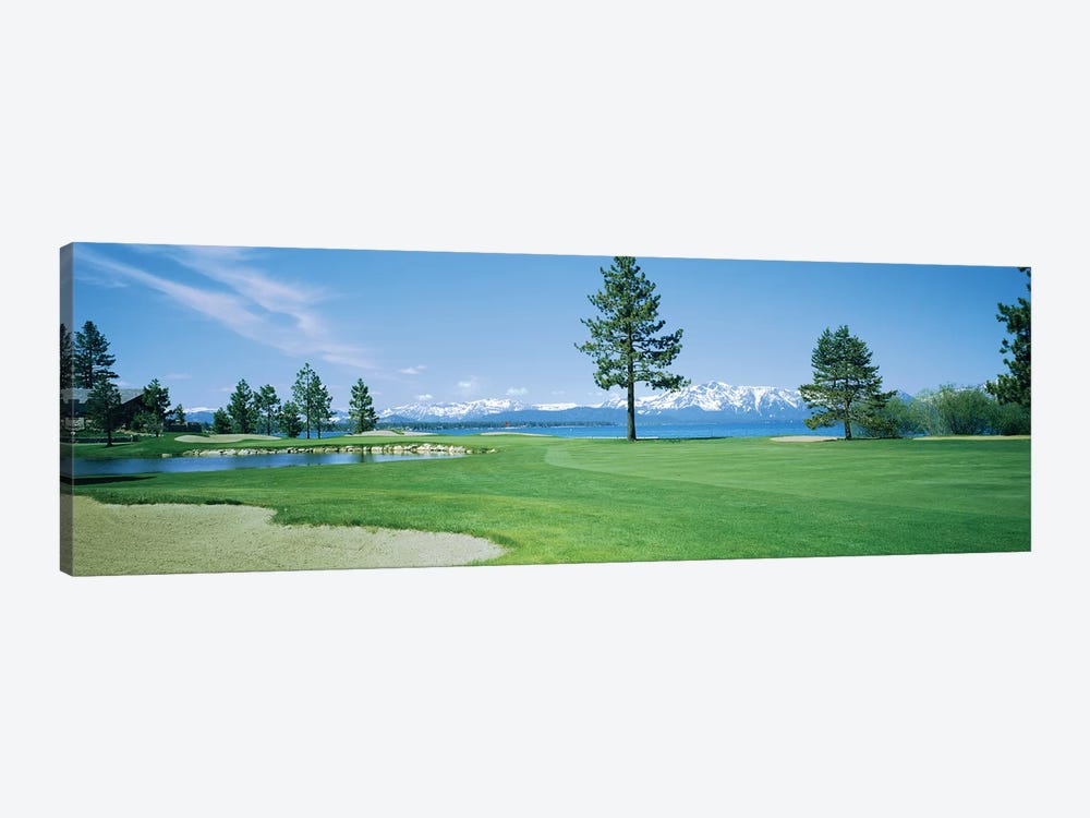 Sand trap in a golf course, Edgewood Tahoe Golf Course, Stateline, Douglas County, Nevada by Panoramic Images 1-piece Canvas Art Print