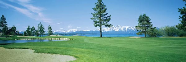 Nevada: Sand trap in a golf course, Edgewood Tahoe Golf Course, Stateline, Douglas County, Nevada by Panoramic Images