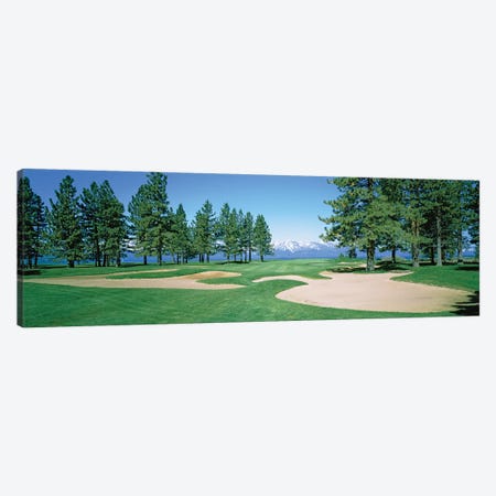 Sand traps in a golf course, Edgewood Tahoe Golf Course, Stateline, Douglas County, Nevada, USA Canvas Print #PIM12783} by Panoramic Images Canvas Wall Art