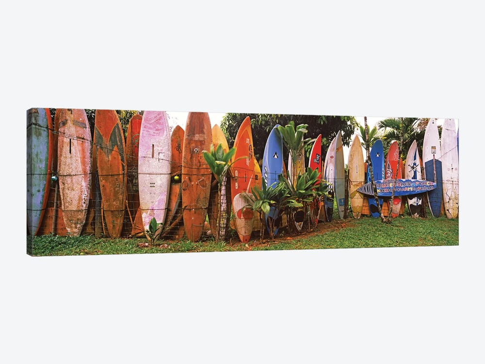 Arranged surfboards, Maui, Hawaii, USA by Panoramic Images 1-piece Canvas Print