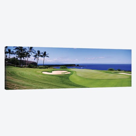 Golf course at the oceanside, The Manele Golf course, Lanai City, Hawaii, USA Canvas Print #PIM12849} by Panoramic Images Canvas Art Print
