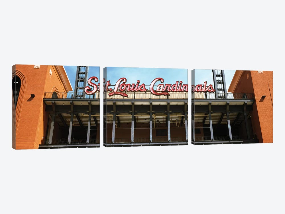 Low angle view of the Busch Stadium in St. Louis, Missouri, USA by Panoramic Images 3-piece Canvas Print