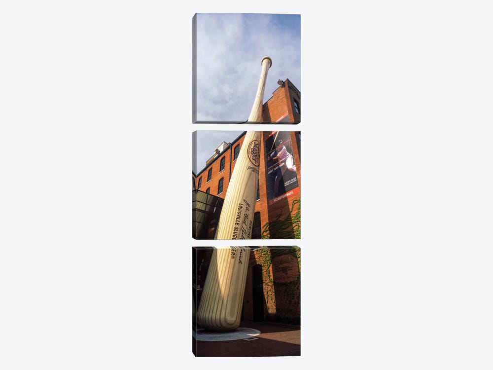 Giant baseball bat adorns outside of the Louisville Slugger Museum And Factory, Louisville, Kentucky, USA by Panoramic Images 3-piece Canvas Artwork