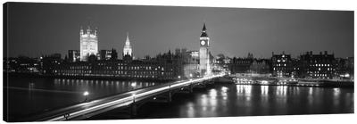 England, London, Parliament, Big Ben (black & white) Canvas Art Print - England Art