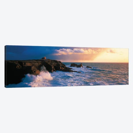 Ruins on the Cliff at Quiberon Wild Coast, Morbihan, Brittany, France Canvas Print #PIM12939} by Panoramic Images Art Print