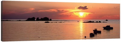Sunset Over Archipelago Lilia,  Ile Vierge, Finistere, Brittany, France Canvas Art Print - Brittany