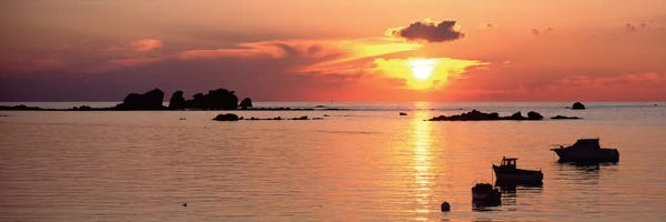 Brittany: Sunset Over Archipelago Lilia,  Ile Vierge, Finistere, Brittany, France by Panoramic Images