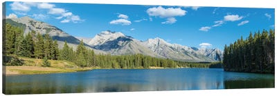 Johnson Lake II, Banff National Park, Alberta, Canada Canvas Art Print - Snowy Mountain Art